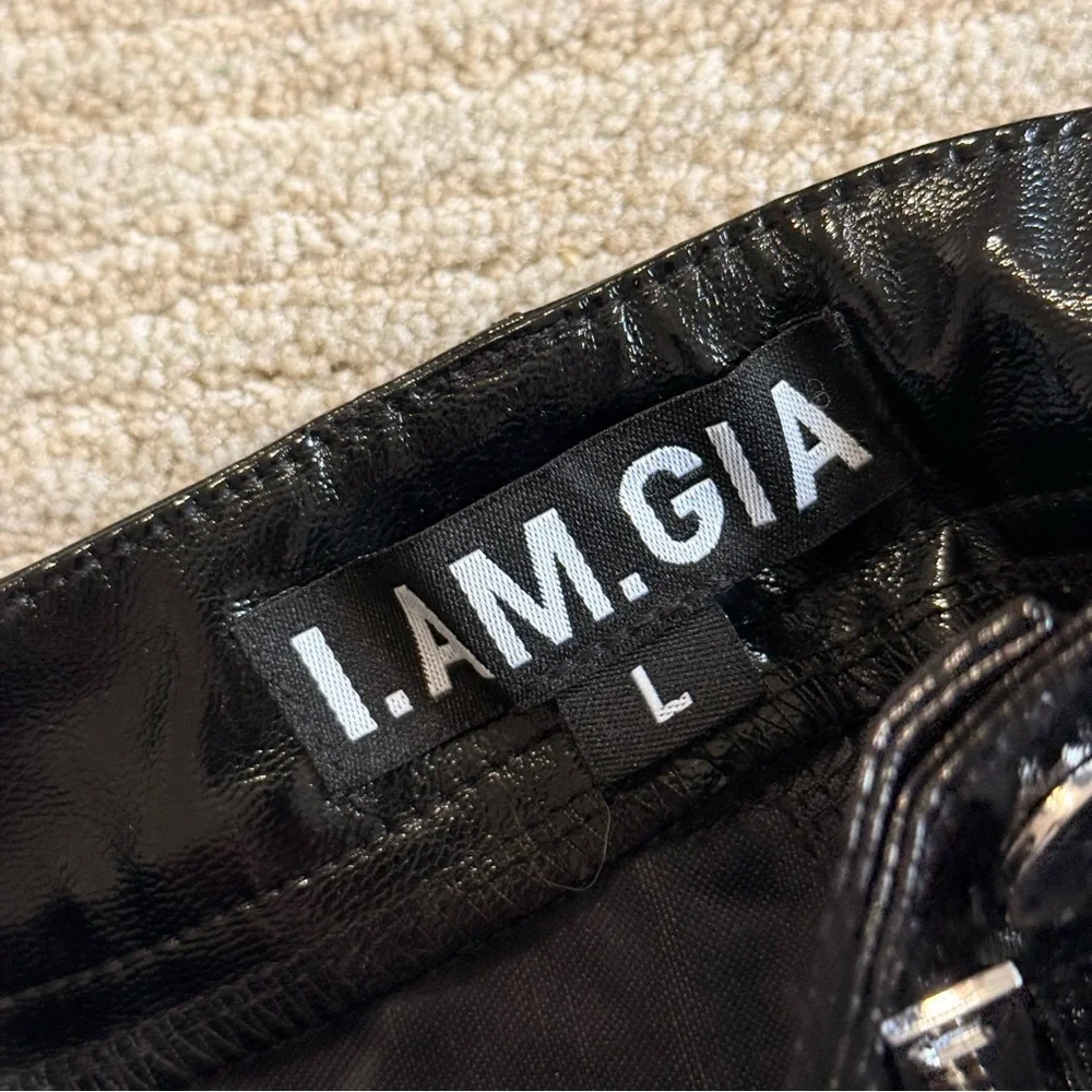 I.AM.GIA Nikole Black Faux Leather Pants Size: Large - Picture 5 of 16